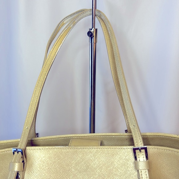 LANCASTER gold staffing leather Intemporal Large shoulder tote. - Picture 4 of 15